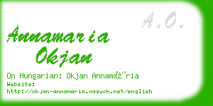 annamaria okjan business card